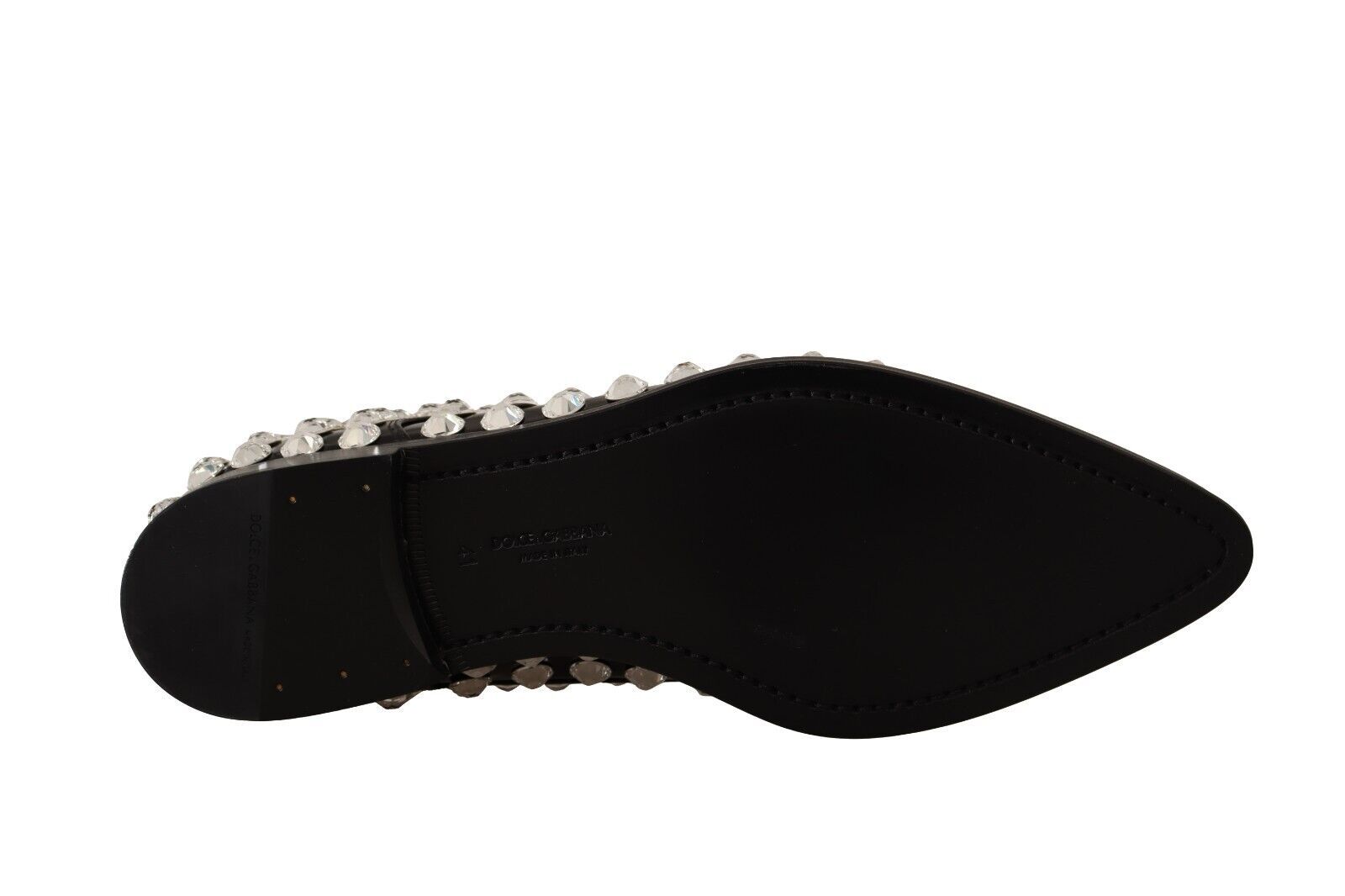 Dolce & Gabbana Black Leather Crystals Lace Up Formal Shoes | Regal Royce
