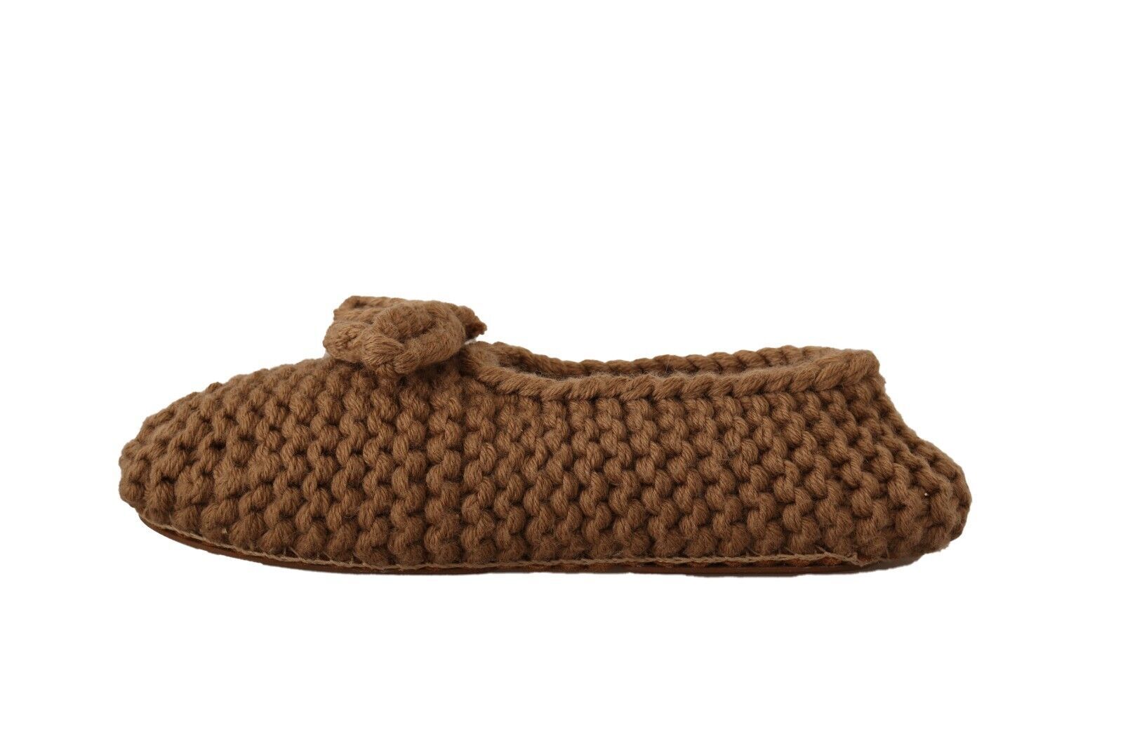 Dolce & Gabbana Brown Slip On Ballerina Flats Wool Knit Shoes | Regal Royce