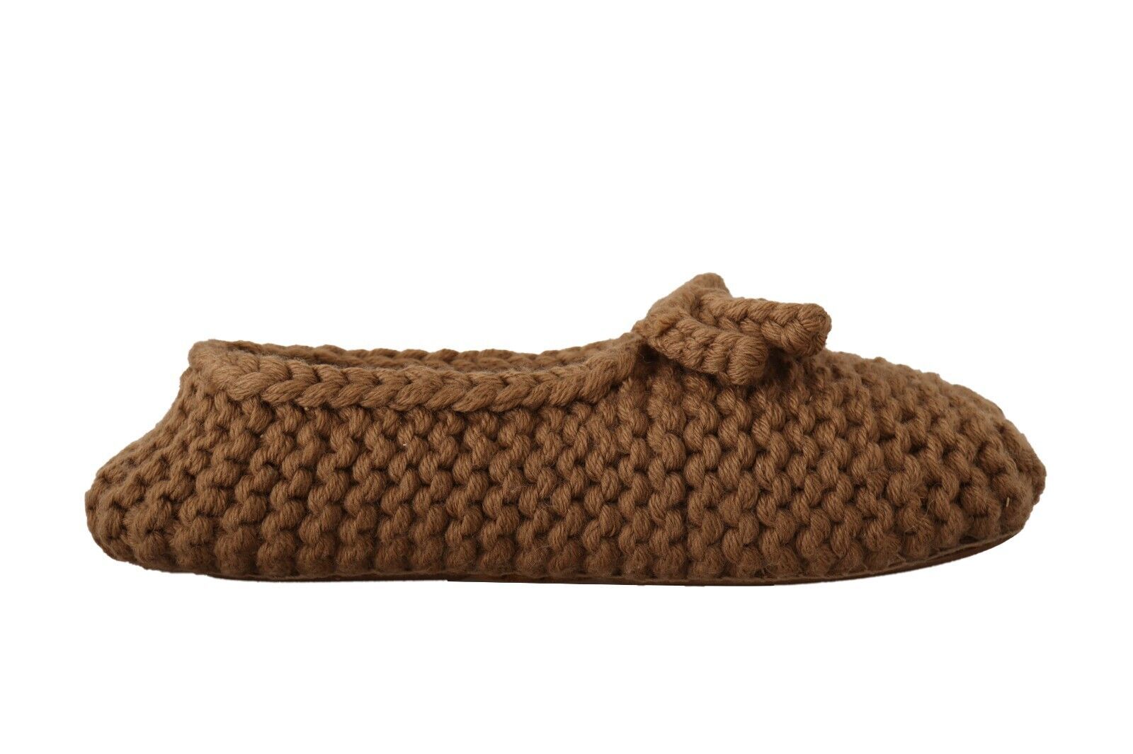 Dolce & Gabbana Brown Slip On Ballerina Flats Wool Knit Shoes | Regal Royce