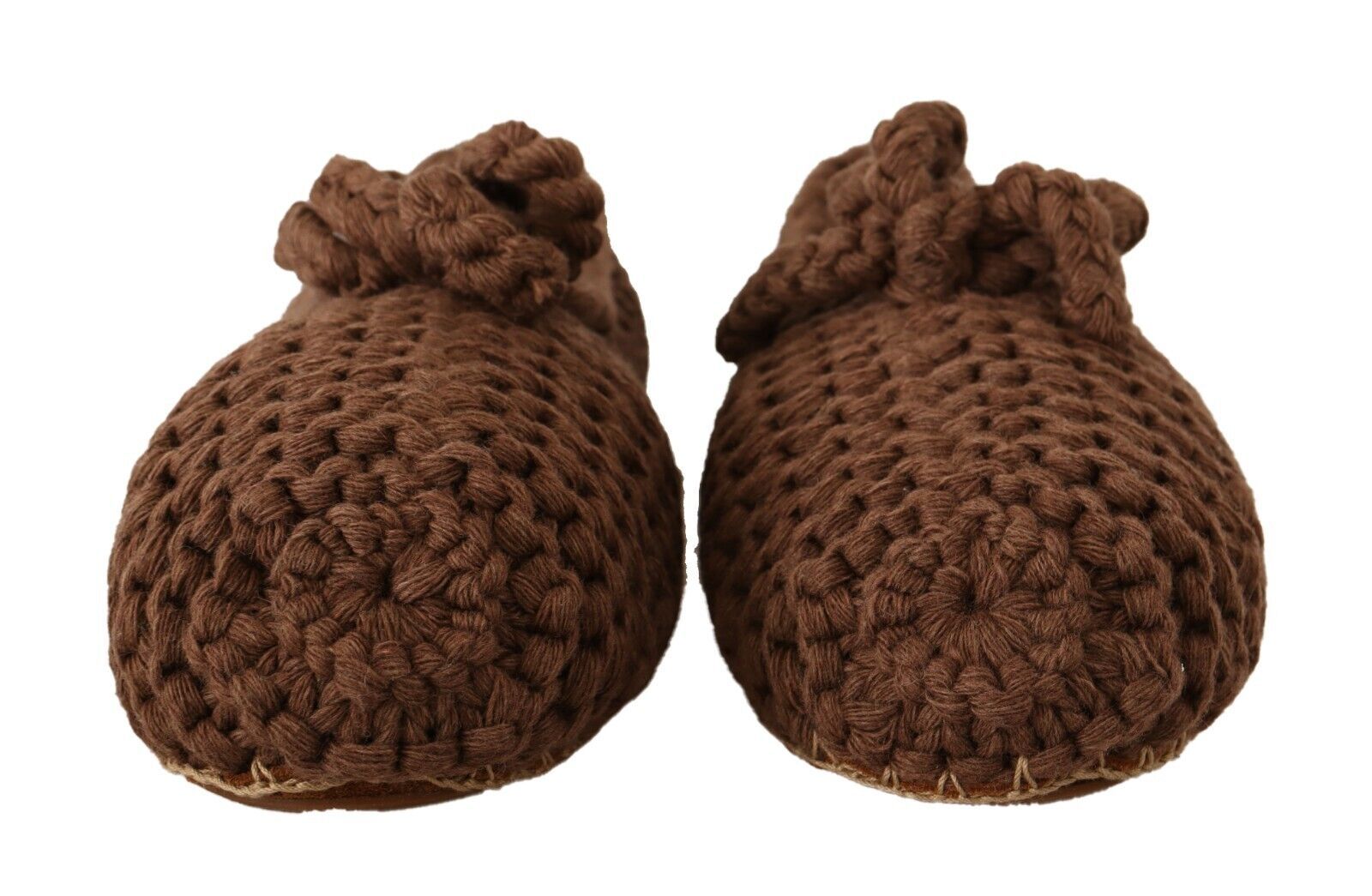 Dolce & Gabbana Brown Slip On Ballerina Flats Wool Knit Shoes | Regal Royce