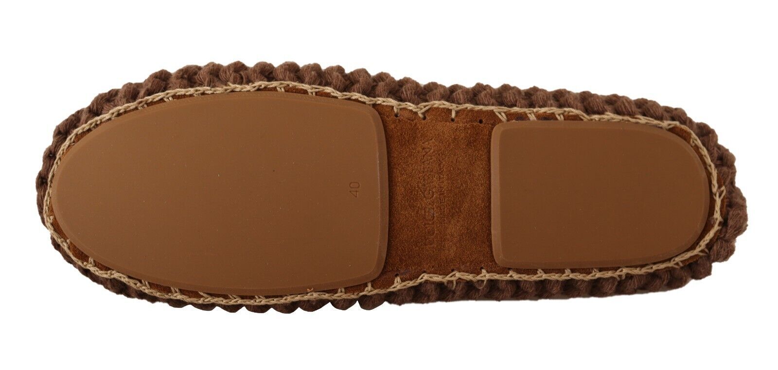 Dolce & Gabbana Brown Slip On Ballerina Flats Wool Knit Shoes | Regal Royce