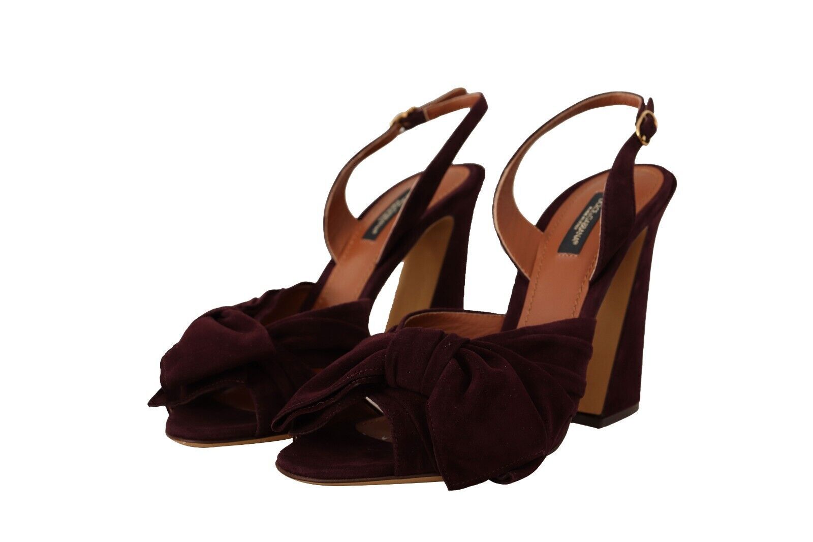 Dolce & Gabbana Dark Purple Suede Ankle Strap Sandals Shoes | Regal Royce
