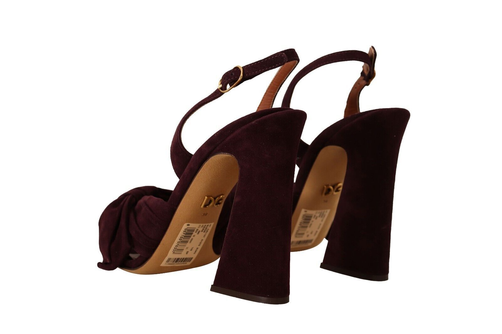Dolce & Gabbana Dark Purple Suede Ankle Strap Sandals Shoes | Regal Royce
