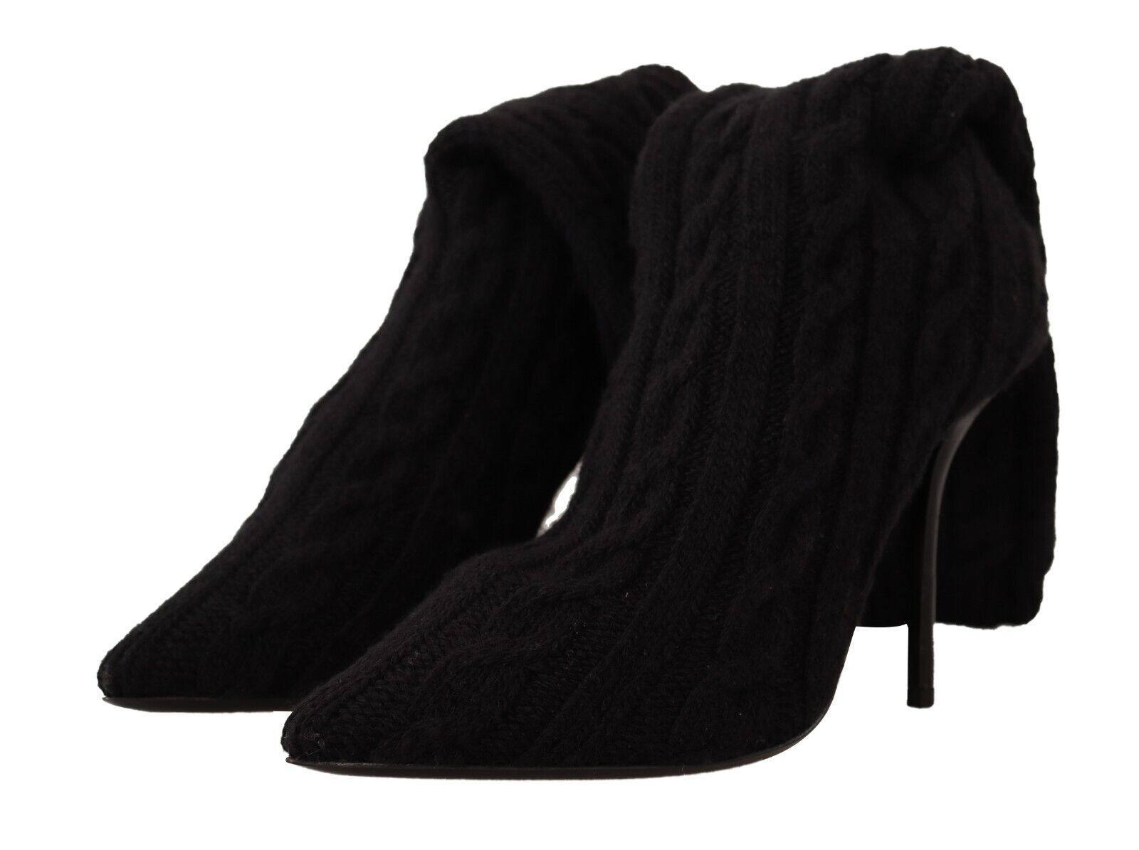 Dolce & Gabbana Black Stretch Socks Knee High Booties Shoes | Regal Royce