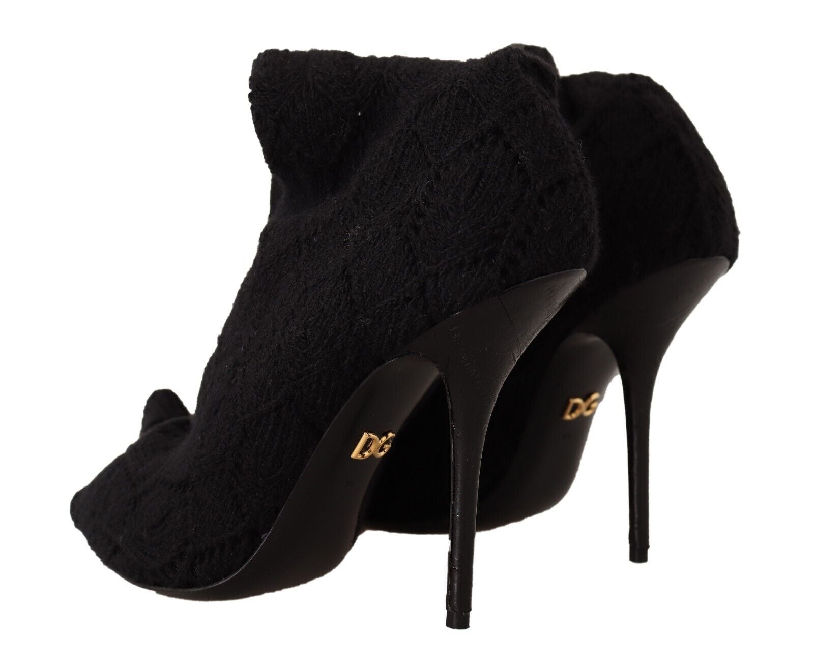 Dolce & Gabbana Black Stretch Socks Knee High Booties Shoes | Regal Royce