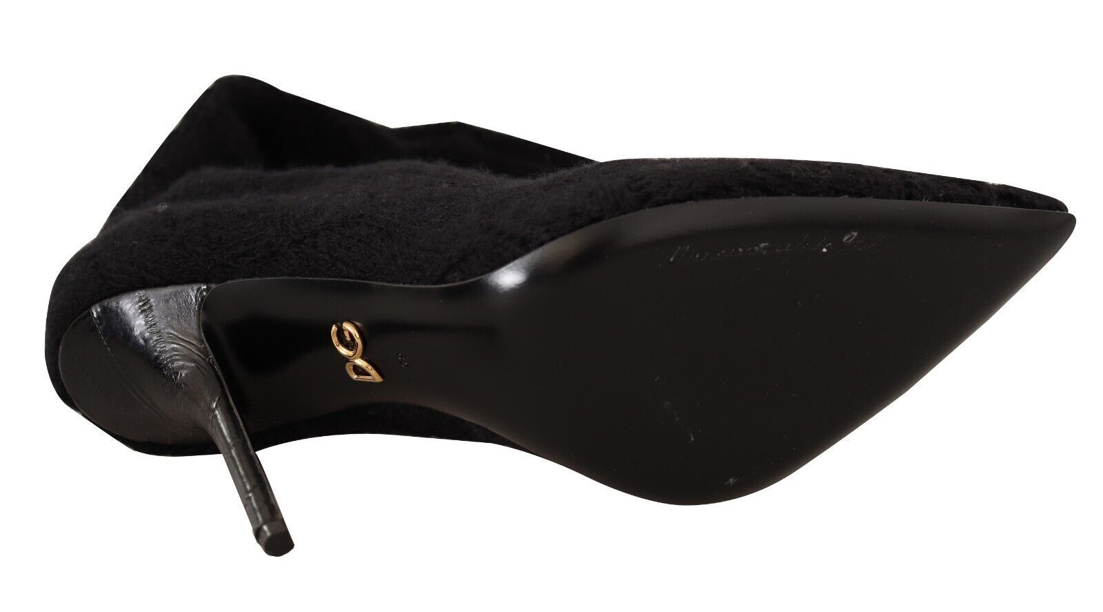 Dolce & Gabbana Black Stretch Socks Knee High Booties Shoes | Regal Royce