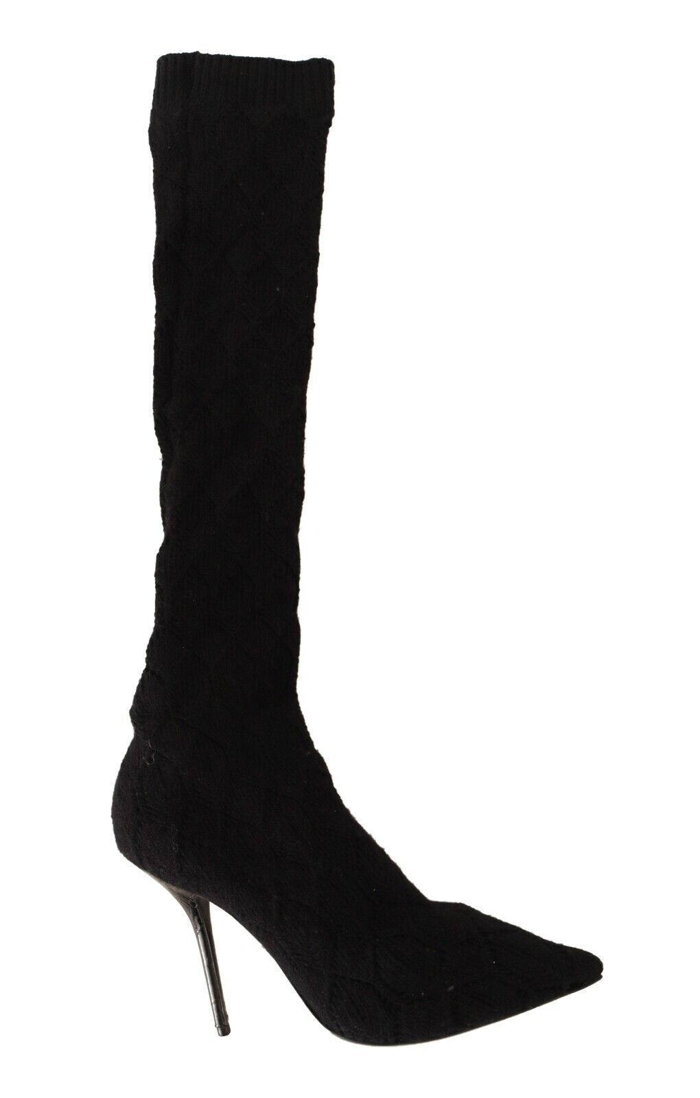 Dolce & Gabbana Black Stretch Socks Knee High Booties Shoes | Regal Royce