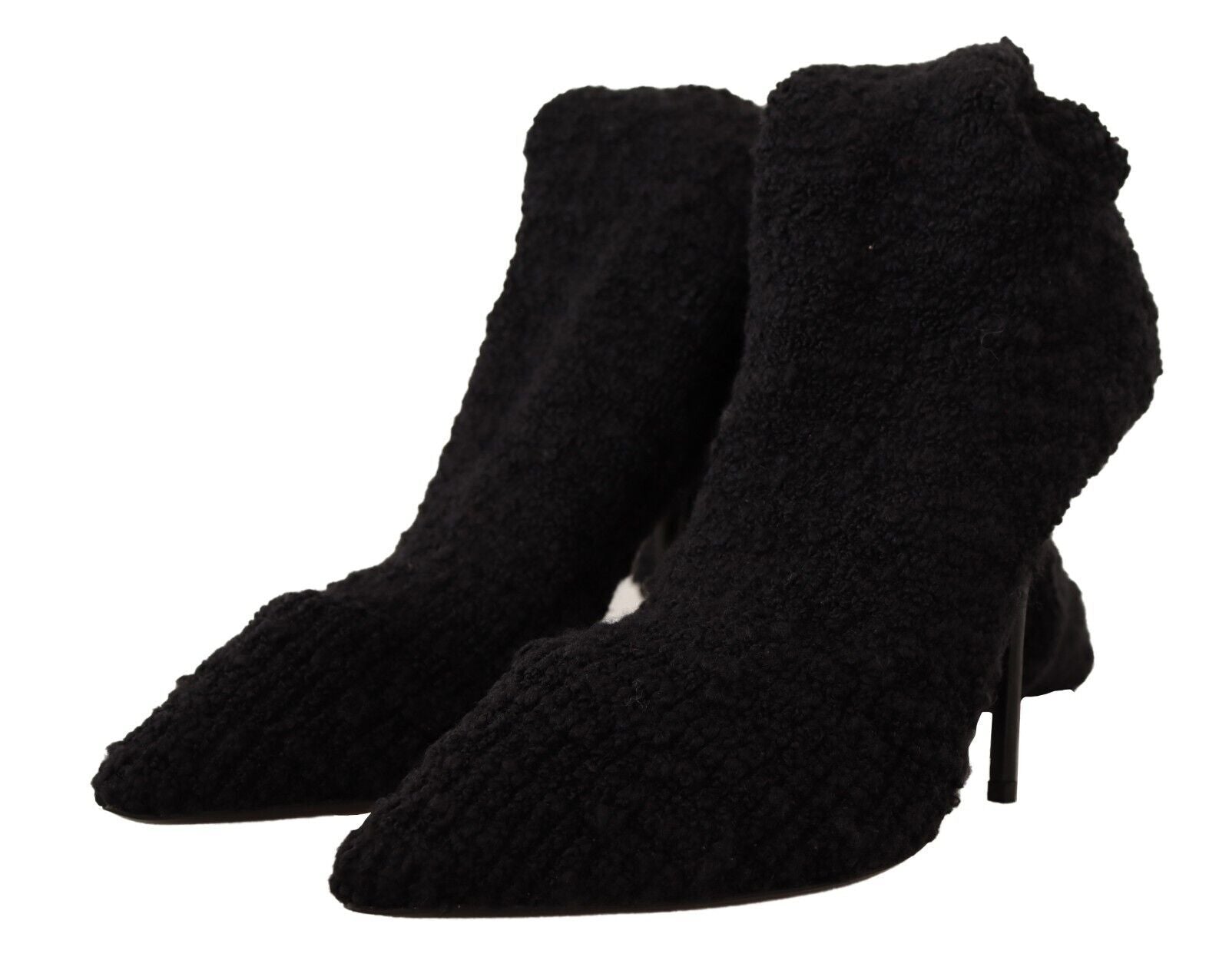 Dolce & Gabbana Black Stretch Socks Knee High Booties Shoes | Regal Royce