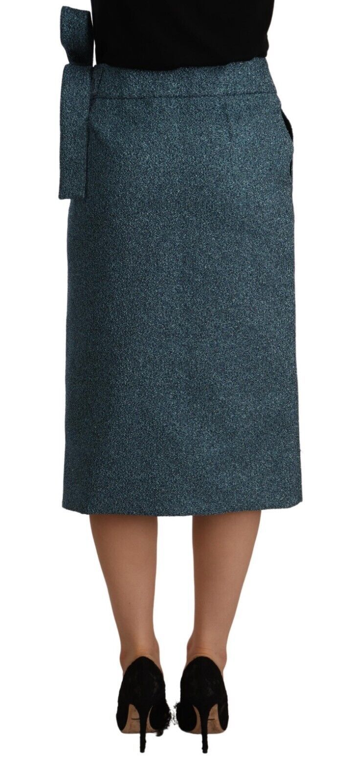 Koonhor Blue High Waist Pencil Straight Wrap Style Skirt | Regal Royce