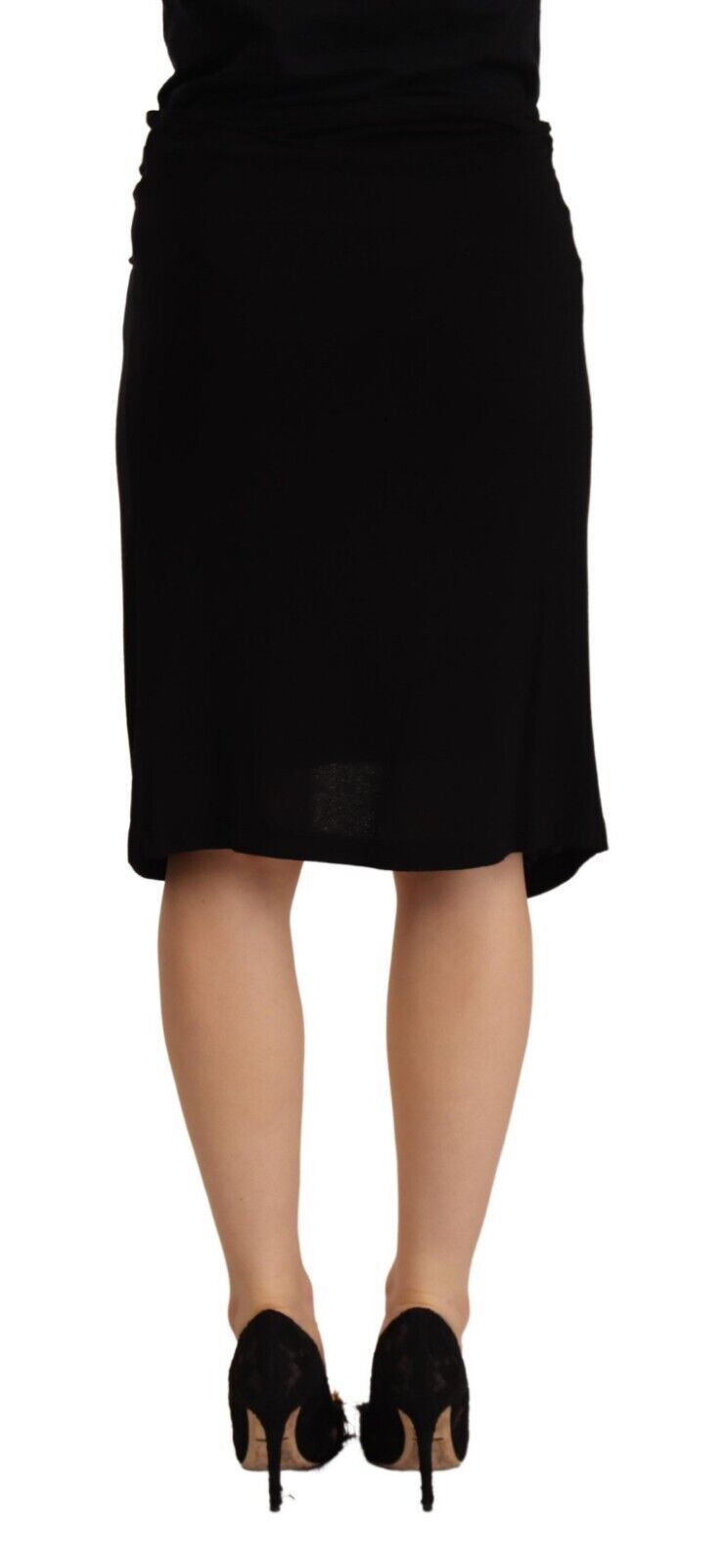 PLEIN SUD Black High Waist Pencil Knee Length Viscose Skirt | Regal Royce
