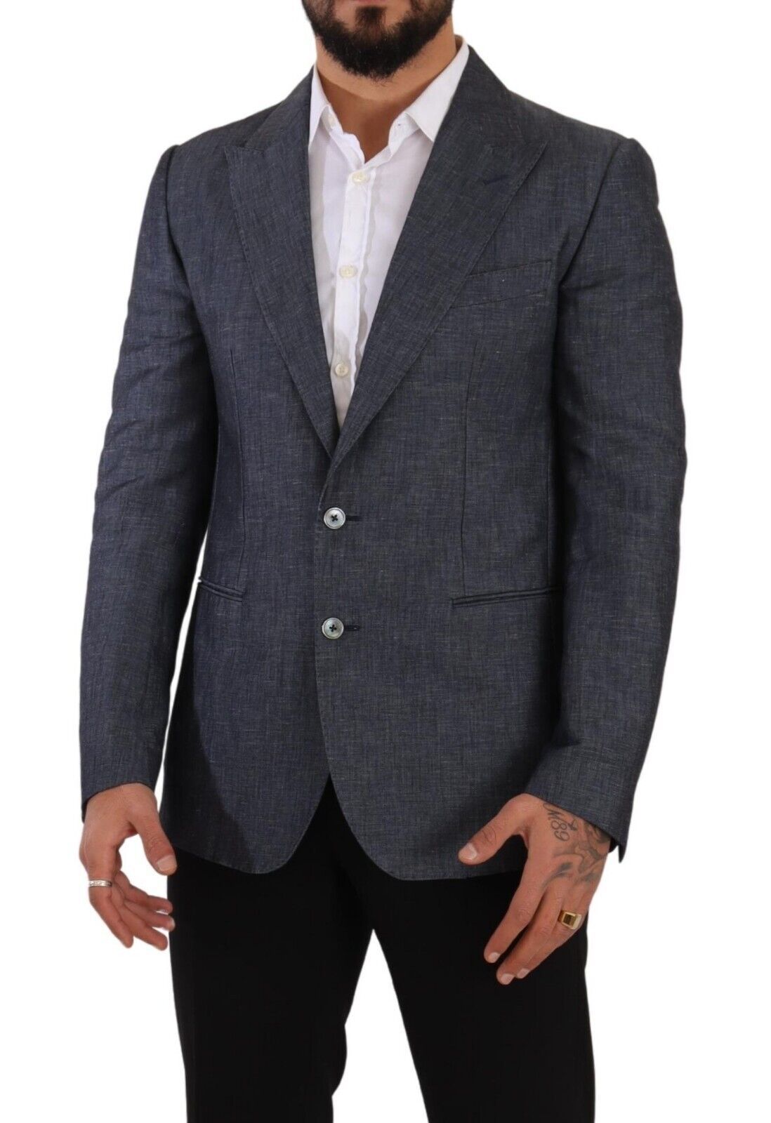 Dolce & Gabbana Blue Linen Cotton Jacket TAORMINA Blazer | Regal Royce