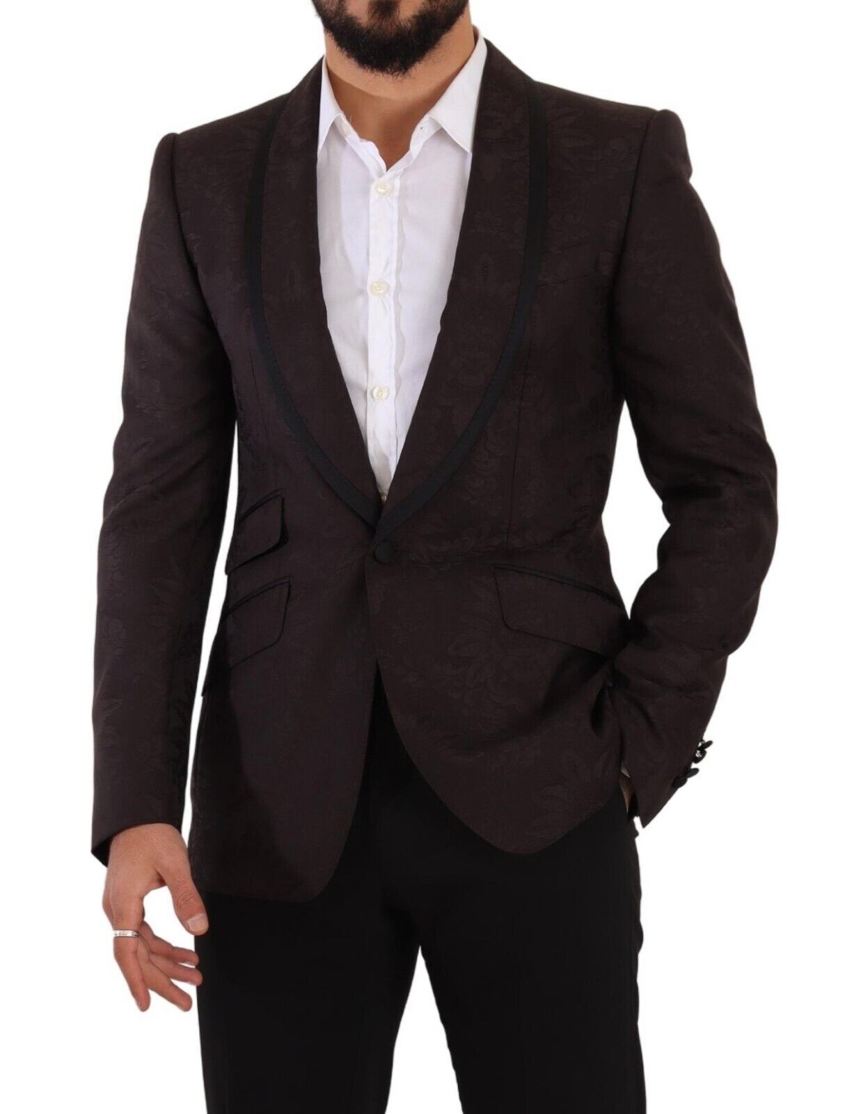 Dolce & Gabbana Purple Jacquard Single Breasted SICILIA Blazer | Regal Royce