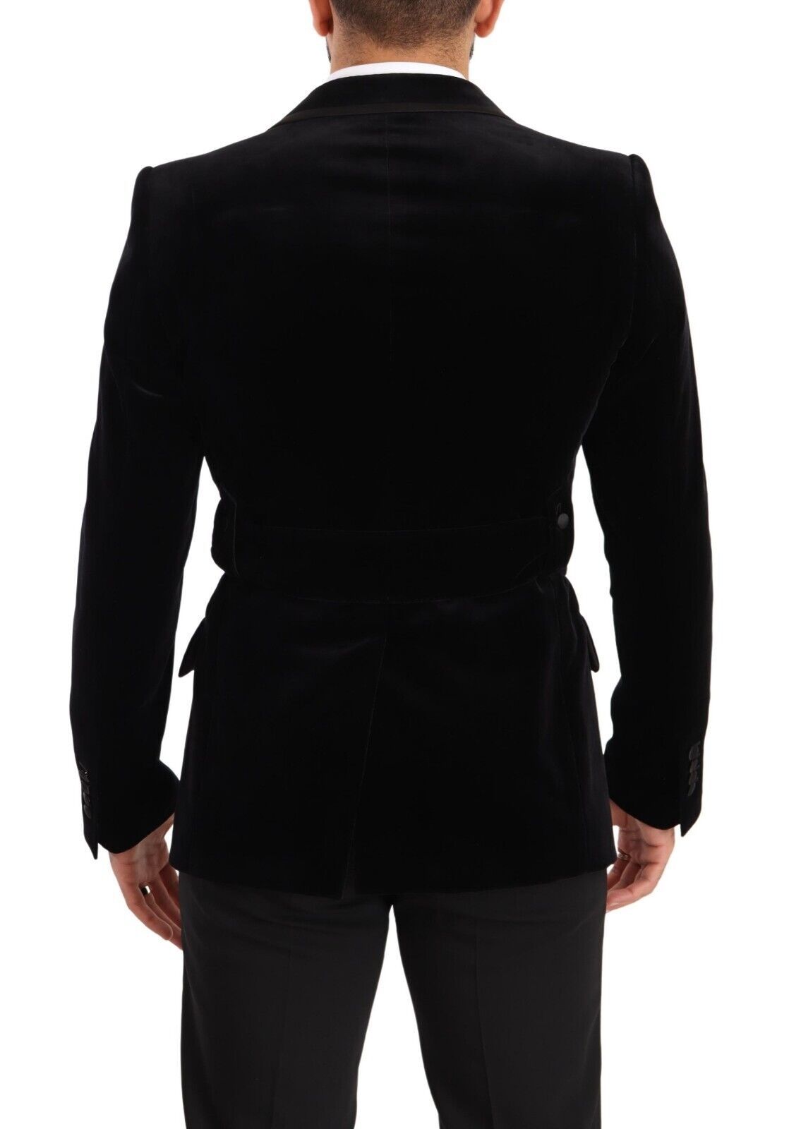 Dolce & Gabbana Black Velvet Single Breasted One Button Blazer | Regal Royce