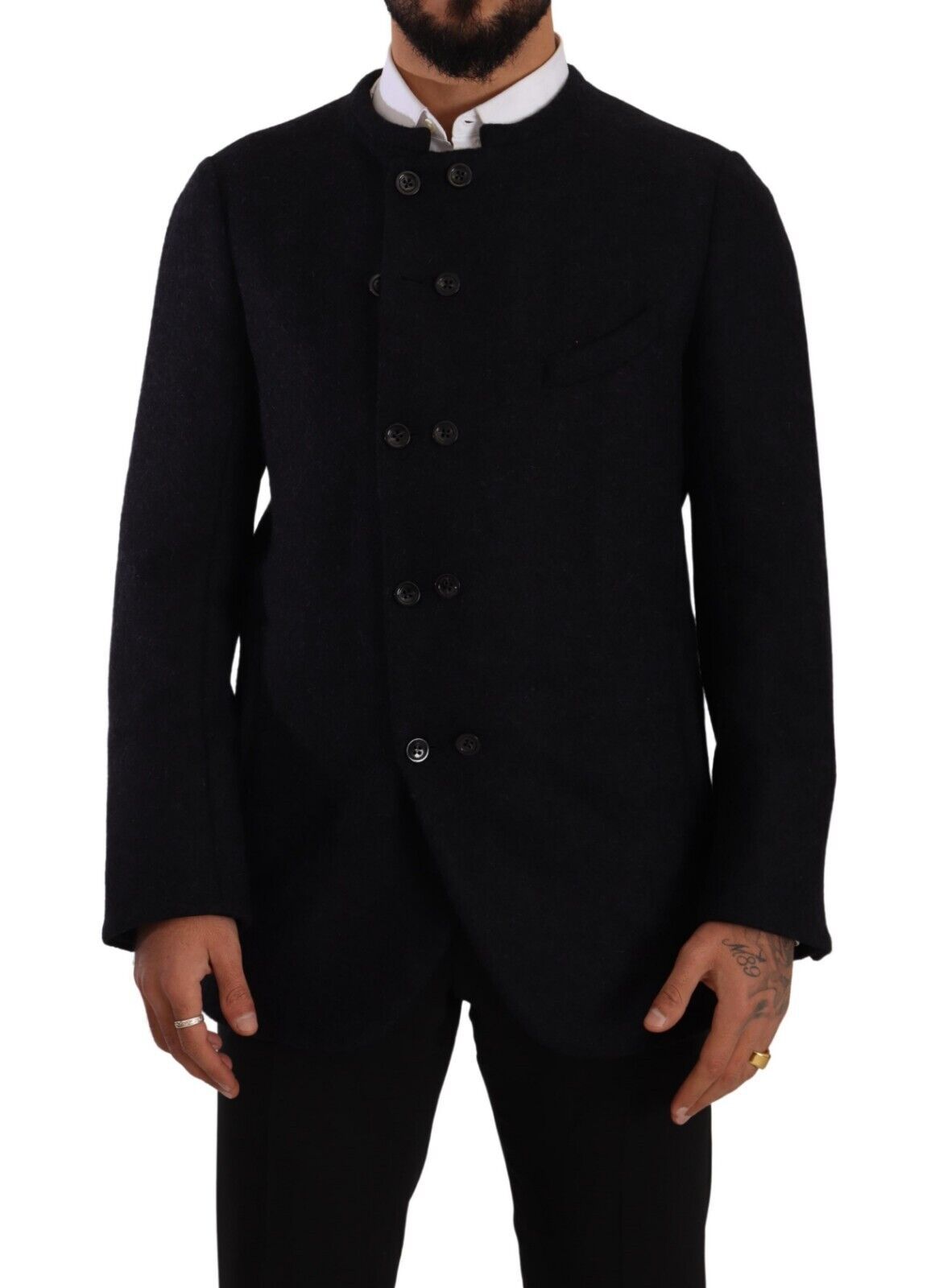 Dolce & Gabbana Gray Alpaca Button Down Men Coat Jacket | Regal Royce