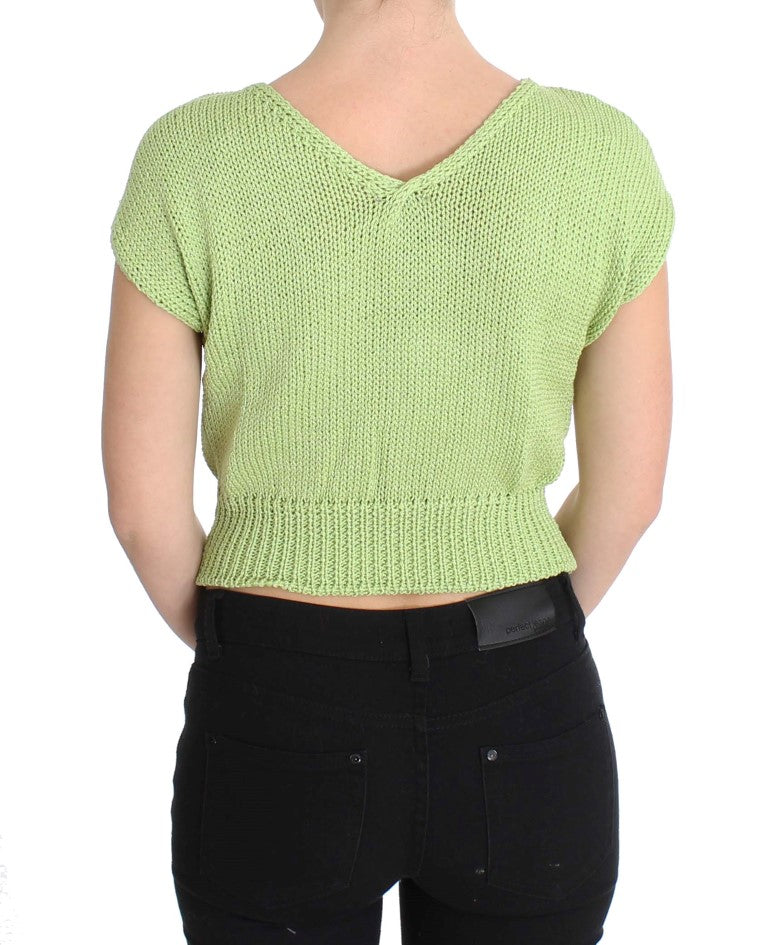 PINK MEMORIES Green Cotton Blend Knitted Sweater | Regal Royce