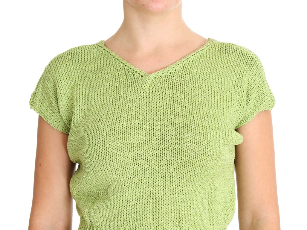 PINK MEMORIES Green Cotton Blend Knitted Sweater | Regal Royce