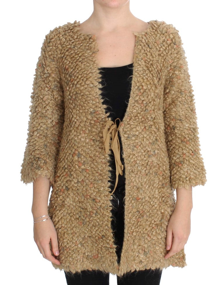 PINK MEMORIES Beige Wool Blend Cape Sweater | Regal Royce