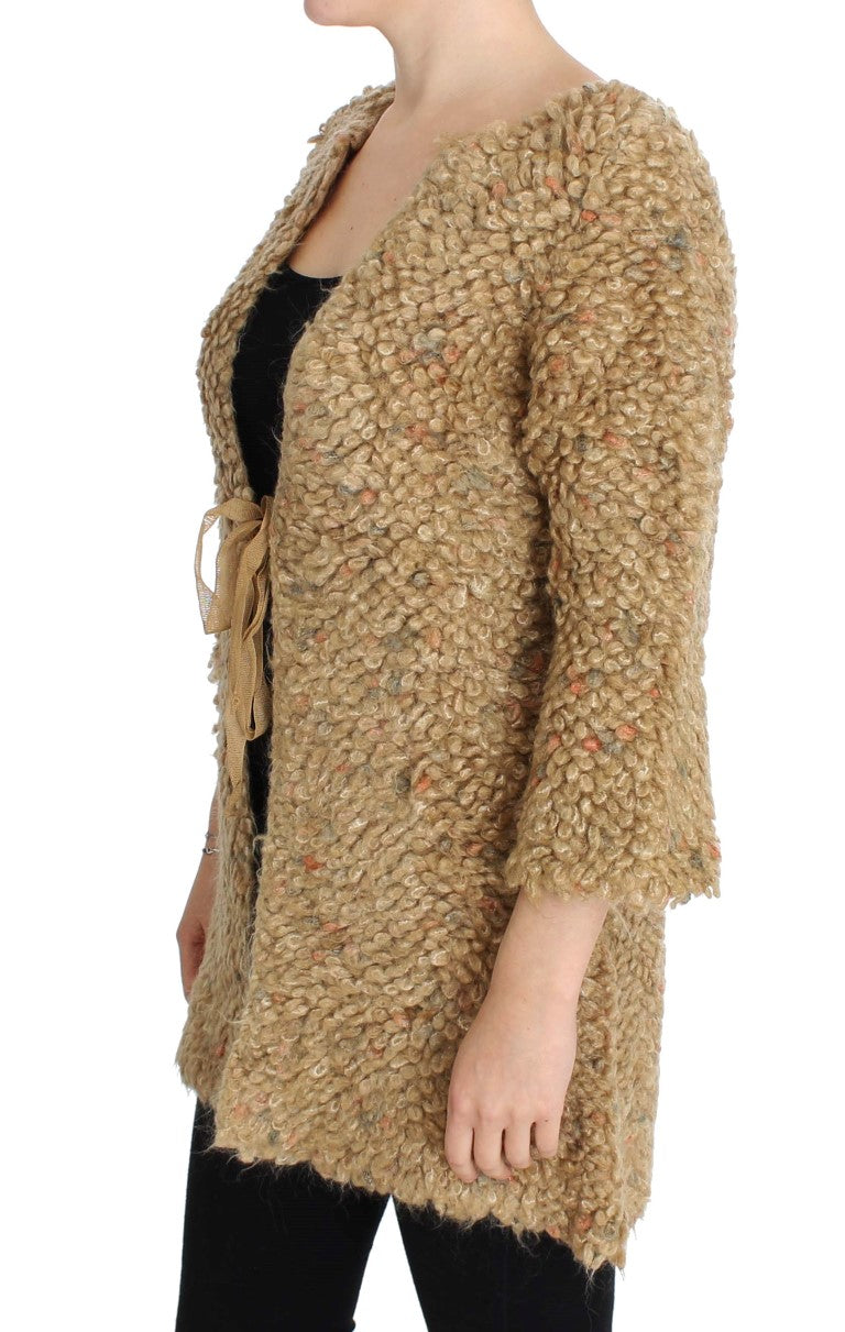 PINK MEMORIES Beige Wool Blend Cape Sweater | Regal Royce