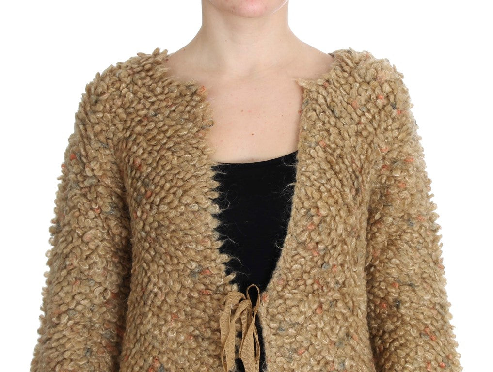 PINK MEMORIES Beige Wool Blend Cape Sweater | Regal Royce