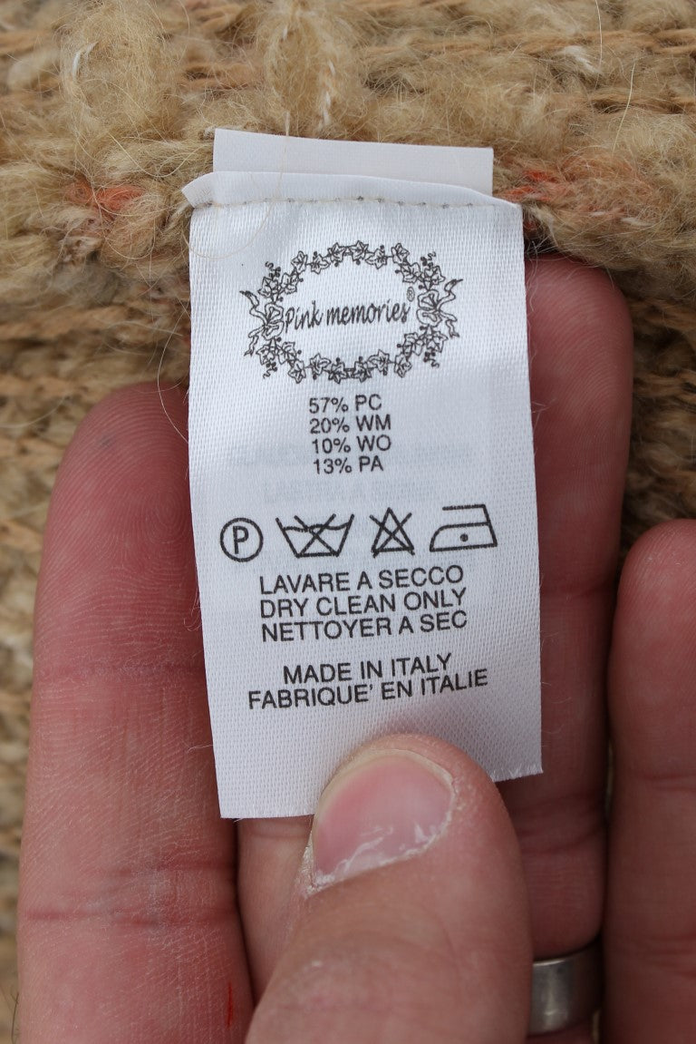 PINK MEMORIES Beige Wool Blend Cape Sweater | Regal Royce