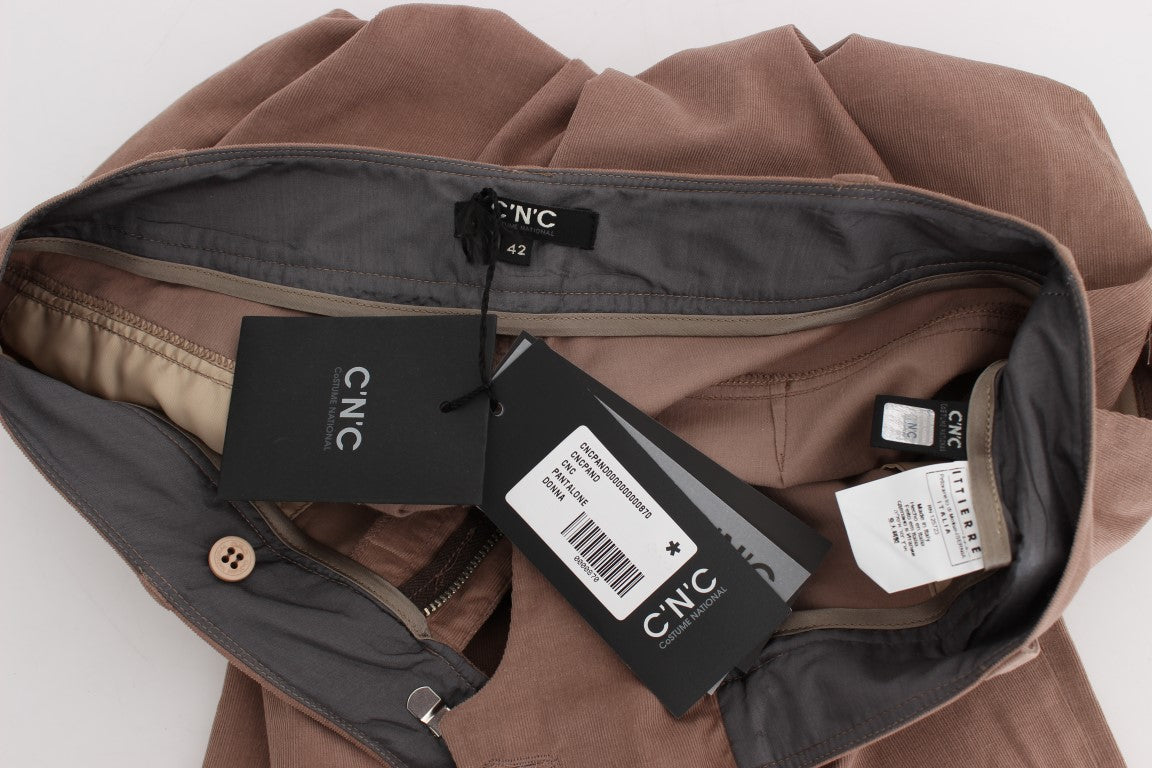 Costume National Brown Cropped Corduroys Pants | Regal Royce