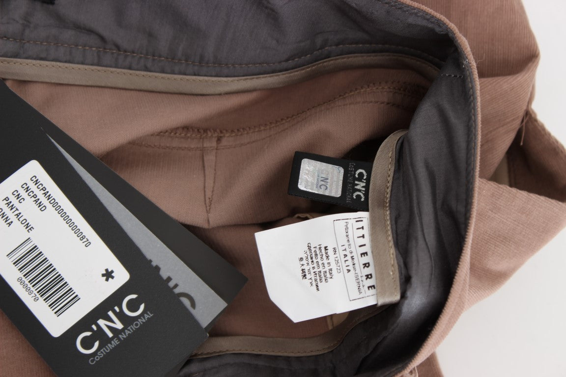 Costume National Brown Cropped Corduroys Pants | Regal Royce