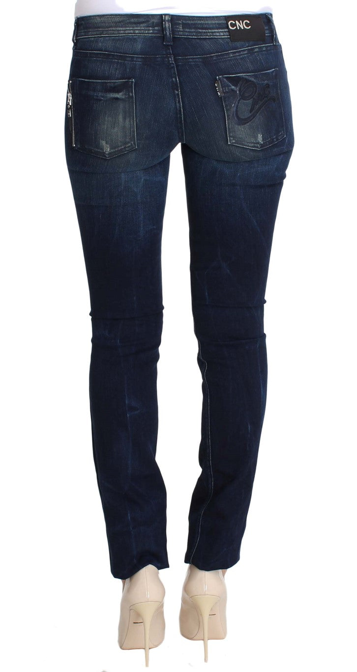 Costume National Blue Wash Cotton Slim Fit Skinny Jeans | Regal Royce