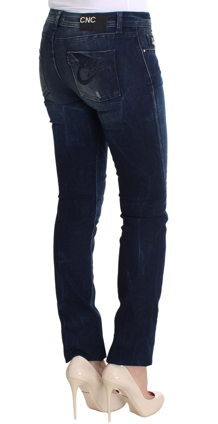 Costume National Blue Wash Cotton Slim Fit Skinny Jeans | Regal Royce