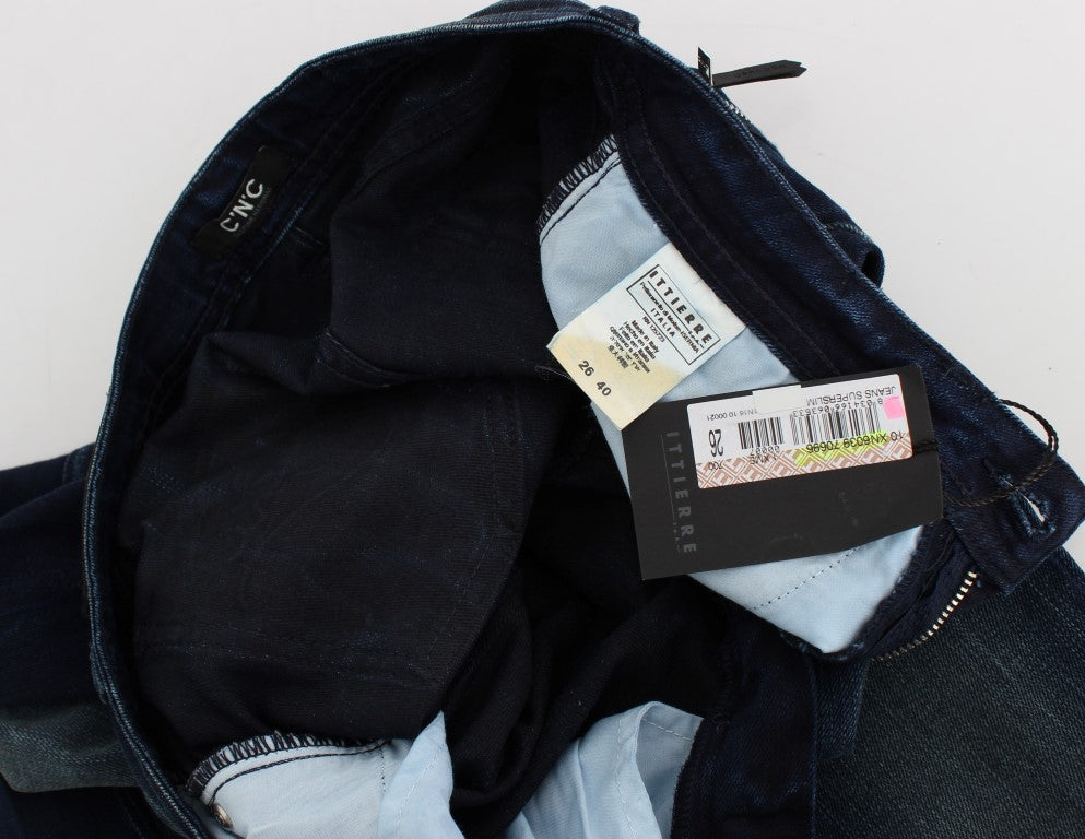 Costume National Blue Wash Cotton Slim Fit Skinny Jeans | Regal Royce