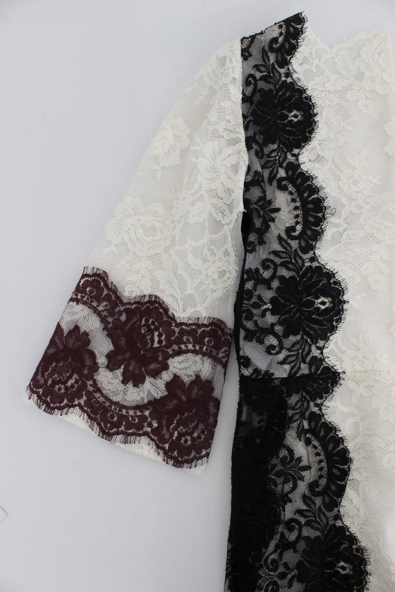 Dolce & Gabbana White Floral Lace Full Length Gown Dress | Regal Royce