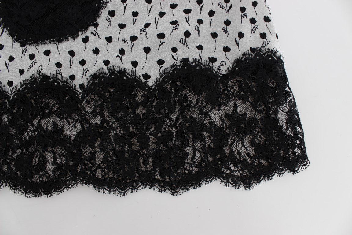 Dolce & Gabbana Black Silk Lace Babydoll Lingerie Top | Regal Royce