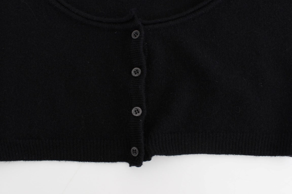 Ermanno Scervino Black Cashmere Cardigan Sweater | Regal Royce