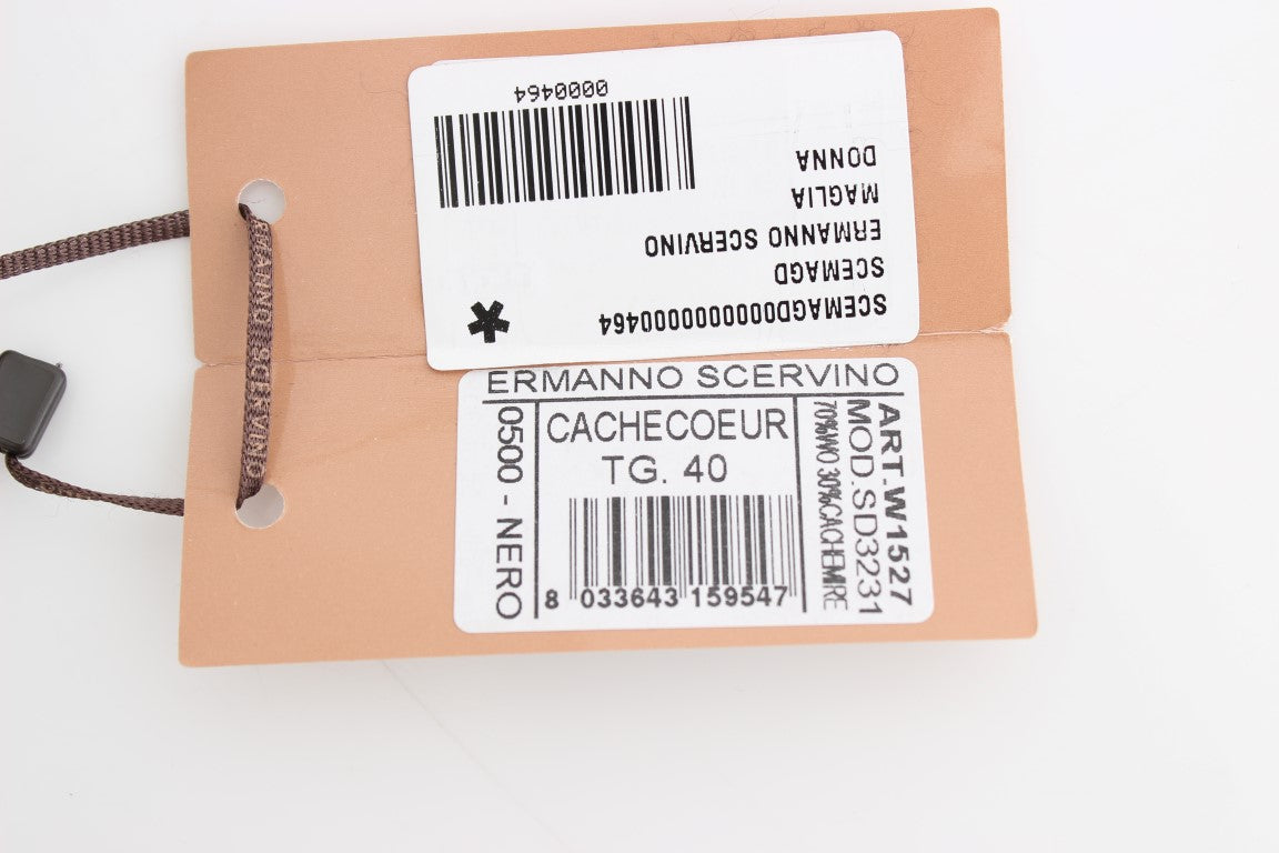 Ermanno Scervino Black Cashmere Cardigan Sweater | Regal Royce