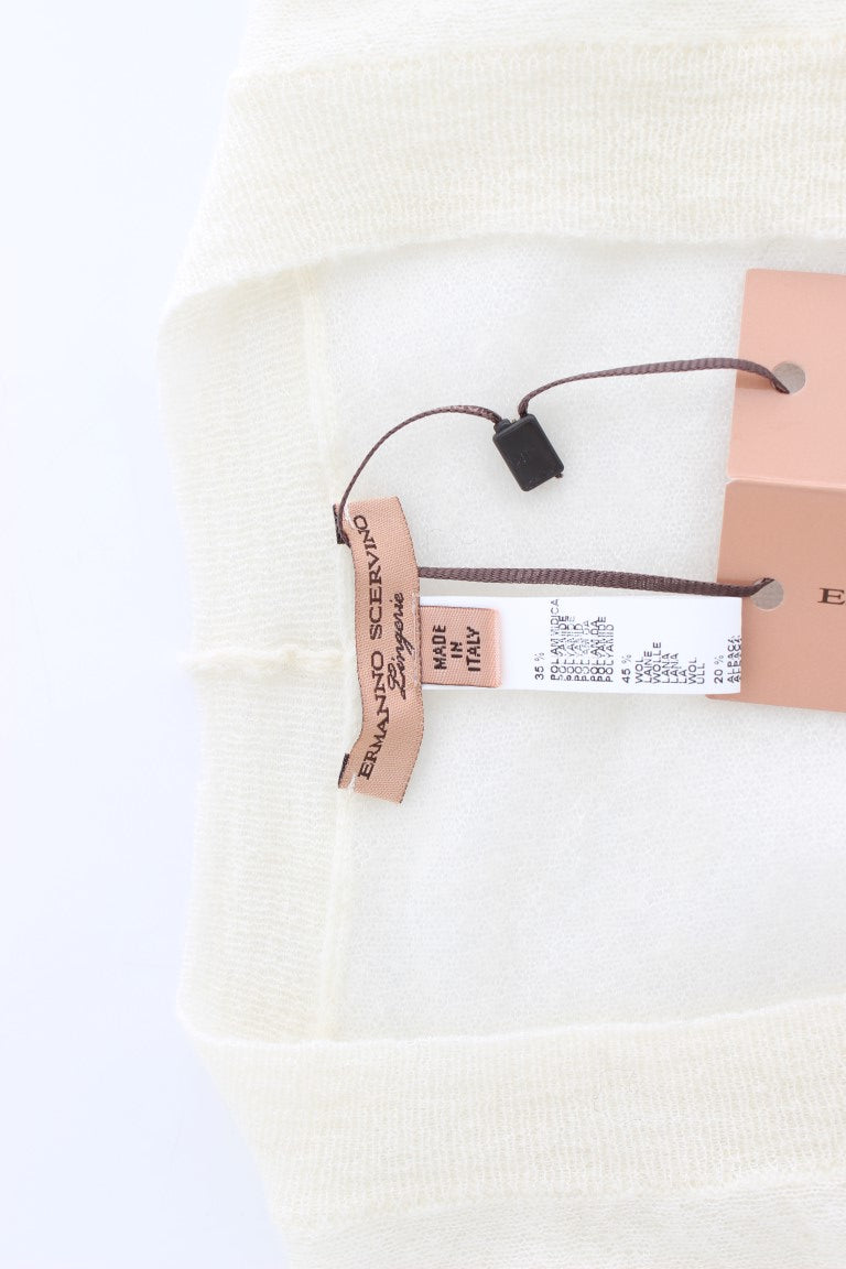 Ermanno Scervino White Wool Cardigan Sweater | Regal Royce