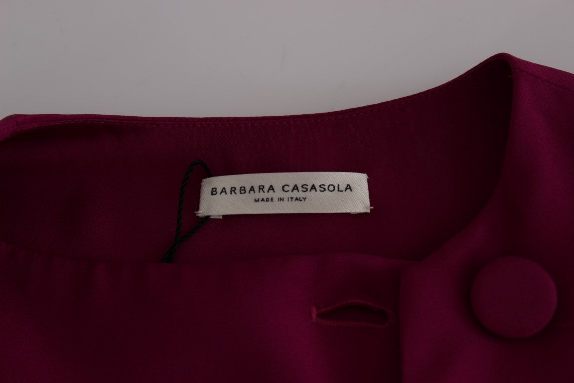 Barbara Casasola Purple Silk Sleeveless Blouse Top | Regal Royce