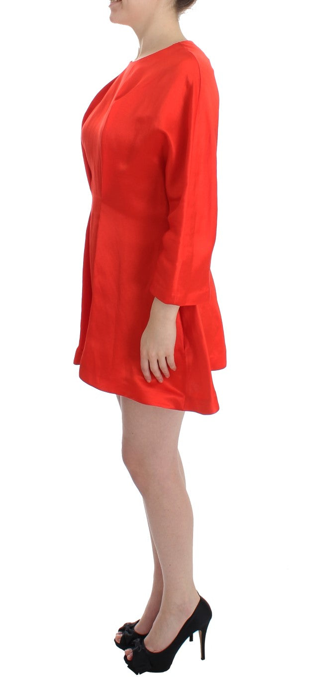 Fyodor Golan Red Mini Linen 3/4 Sleeve Sheath Dress | Regal Royce