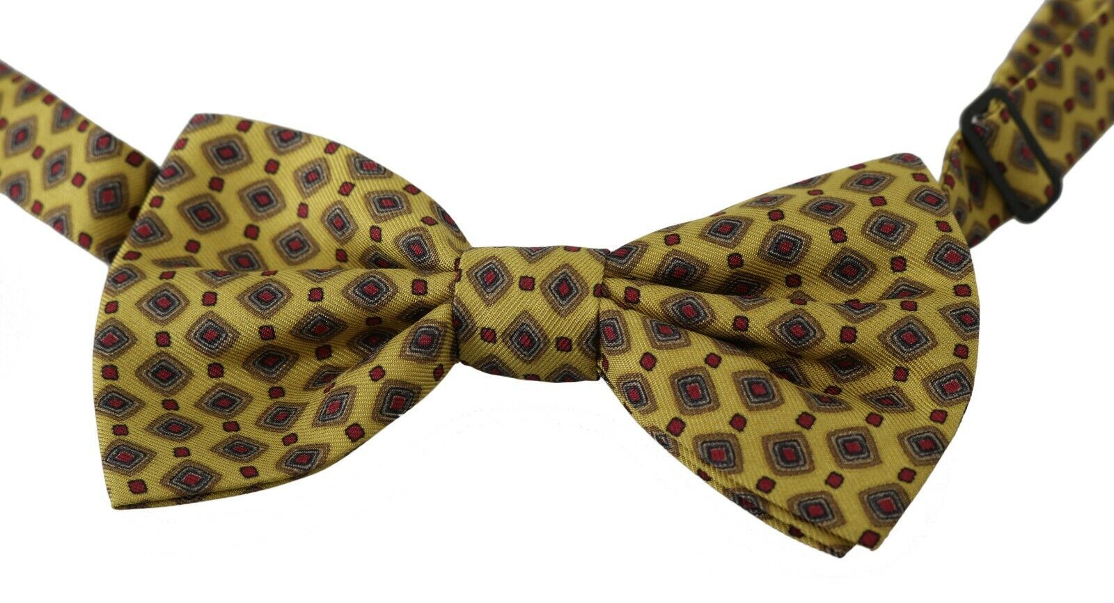 Dolce & Gabbana Yellow Pattern Silk Adjustable Neck Tie | Regal Royce