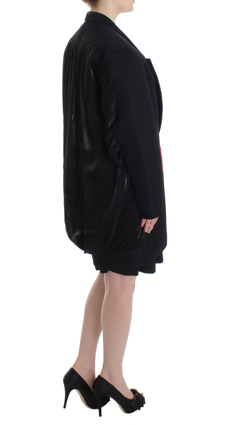KAALE SUKTAE Black Coat Trench Long Draped Jacket Blazer | Regal Royce