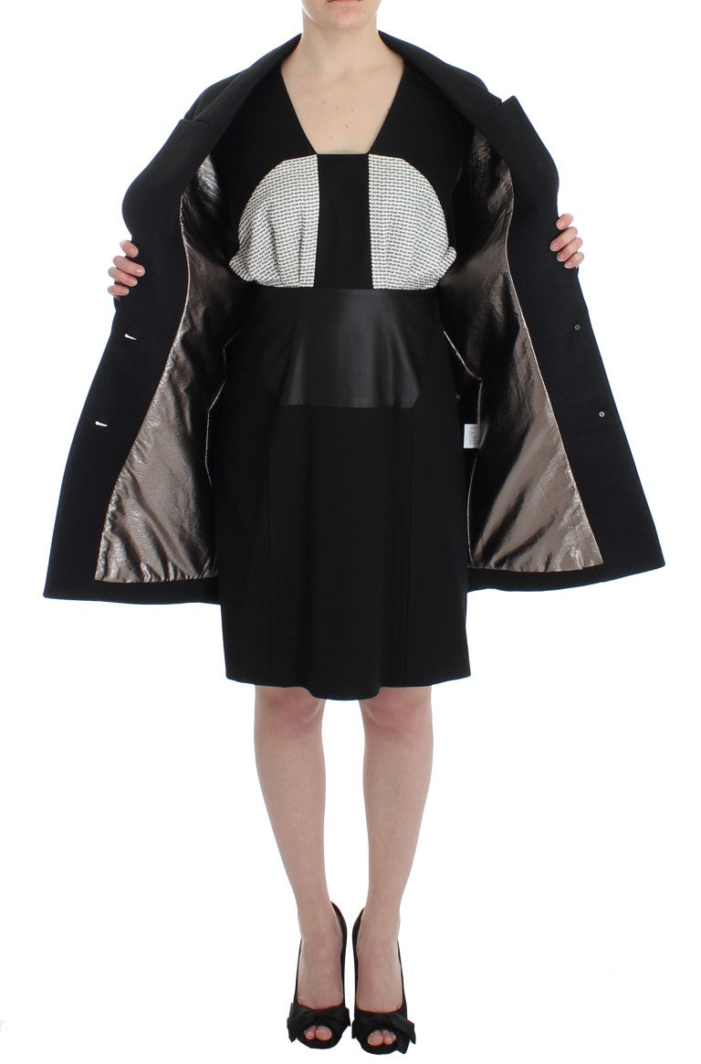 KAALE SUKTAE Black Coat Trench Long Draped Jacket Blazer | Regal Royce