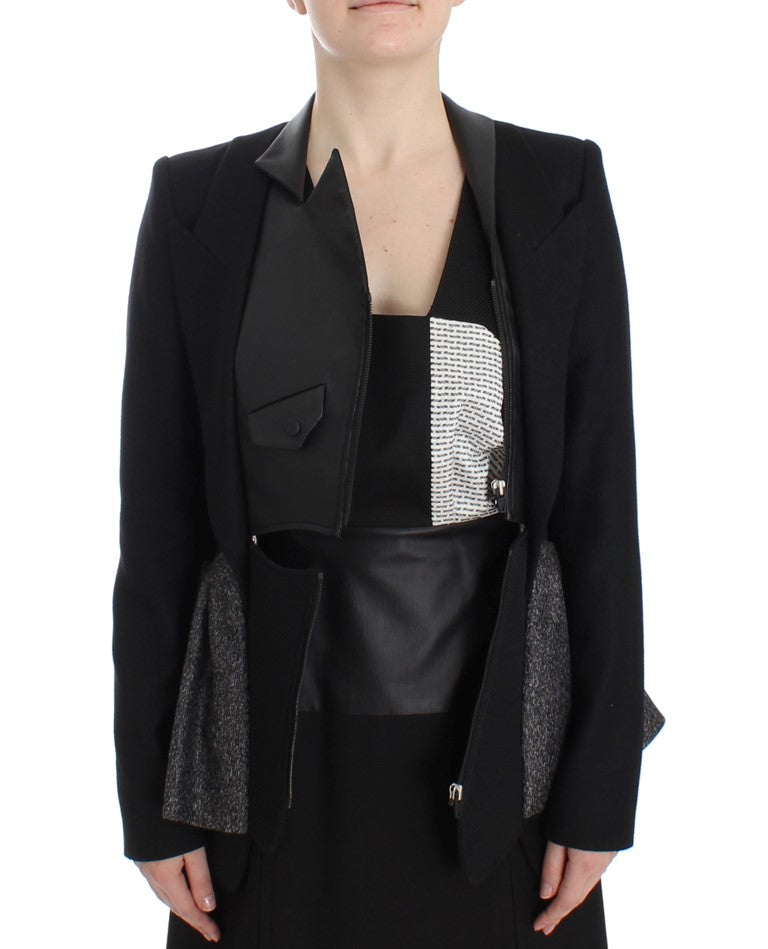 KAALE SUKTAE Black Short Blazer Coat Biker Jacket | Regal Royce