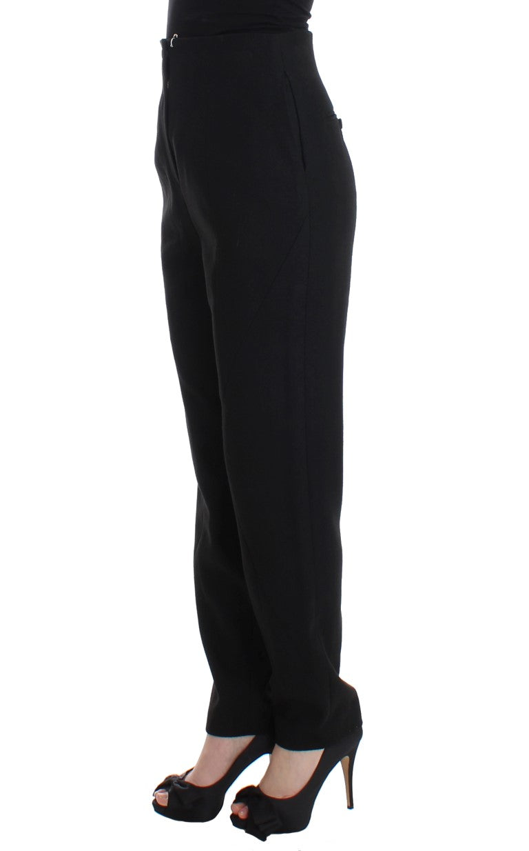 KAALE SUKTAE Black High Waist Straight Slim Dress Pants | Regal Royce