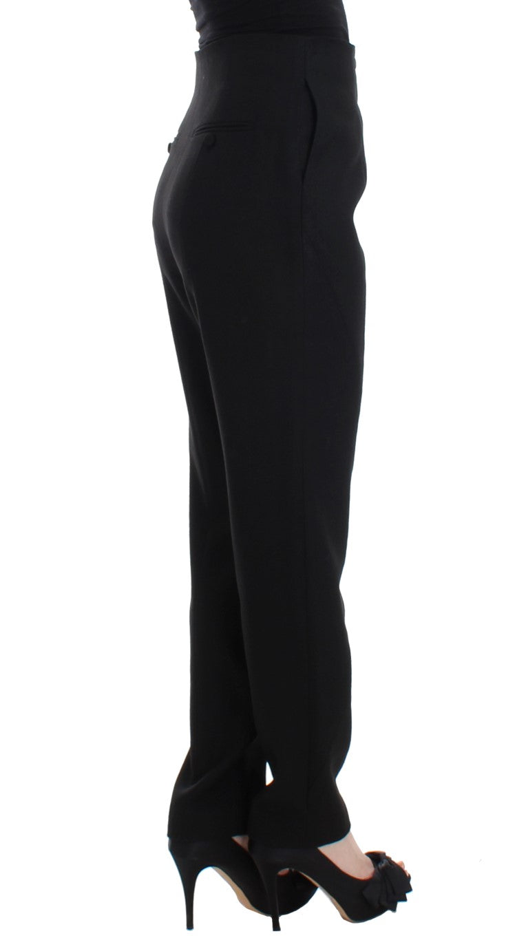 KAALE SUKTAE Black High Waist Straight Slim Dress Pants | Regal Royce