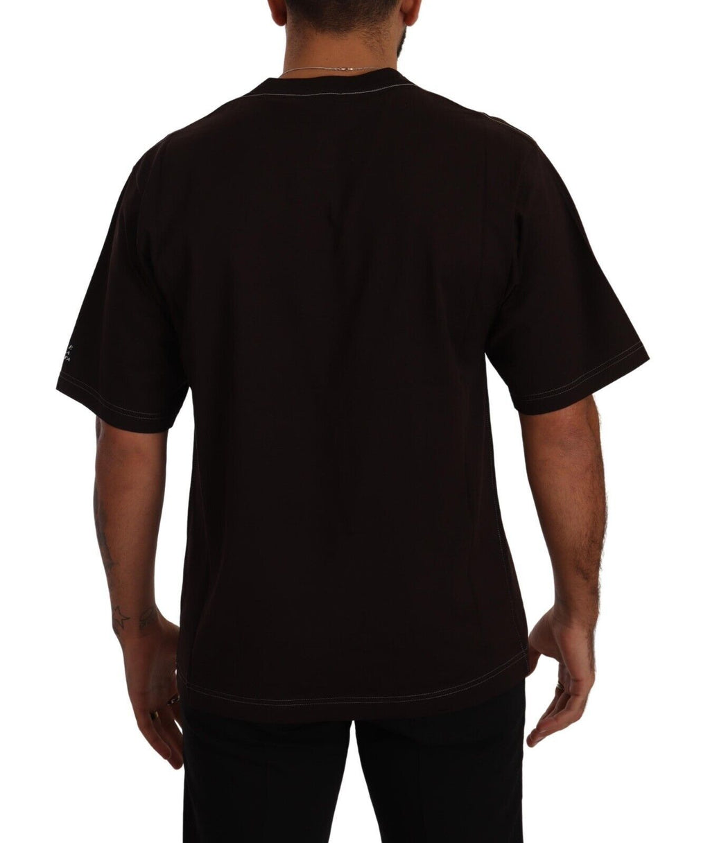 Dolce & Gabbana Bordeaux Cotton L-Amore Print Crewneck T-shirt