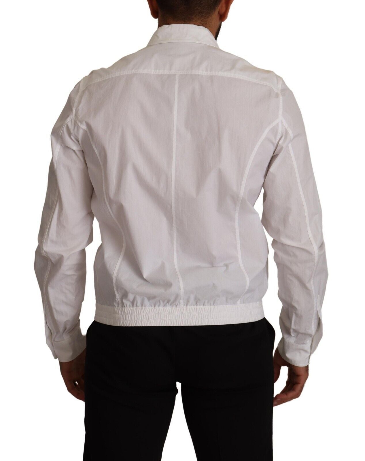 Dolce & Gabbana White Cotton Button Down Men Collared Shirt | Regal Royce