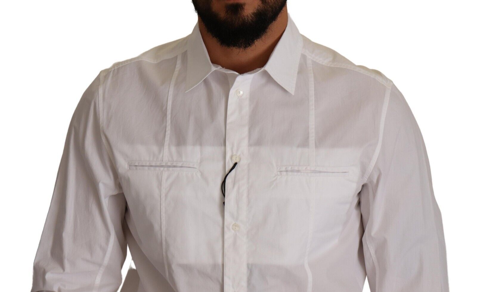 Dolce & Gabbana White Cotton Button Down Men Collared Shirt | Regal Royce