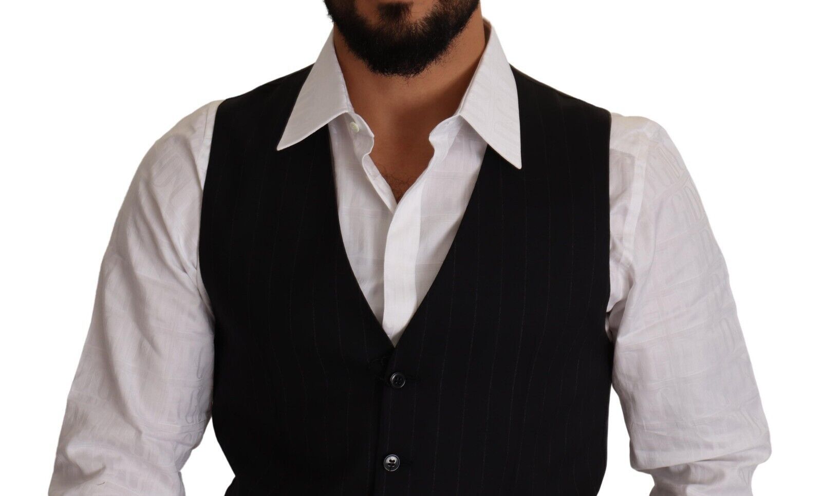 Dolce & Gabbana Blue Striped Wool Stretch Waistcoat Vest | Regal Royce