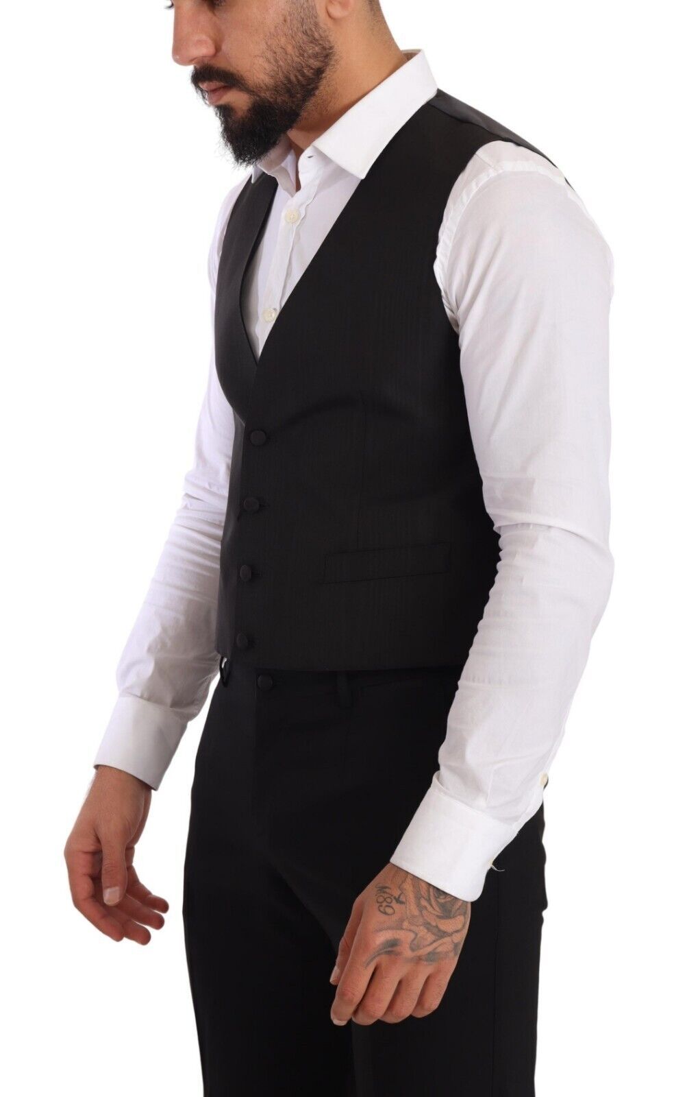 Dolce & Gabbana Gray Silk Slim Fit Waistcoat Formal Vest | Regal Royce