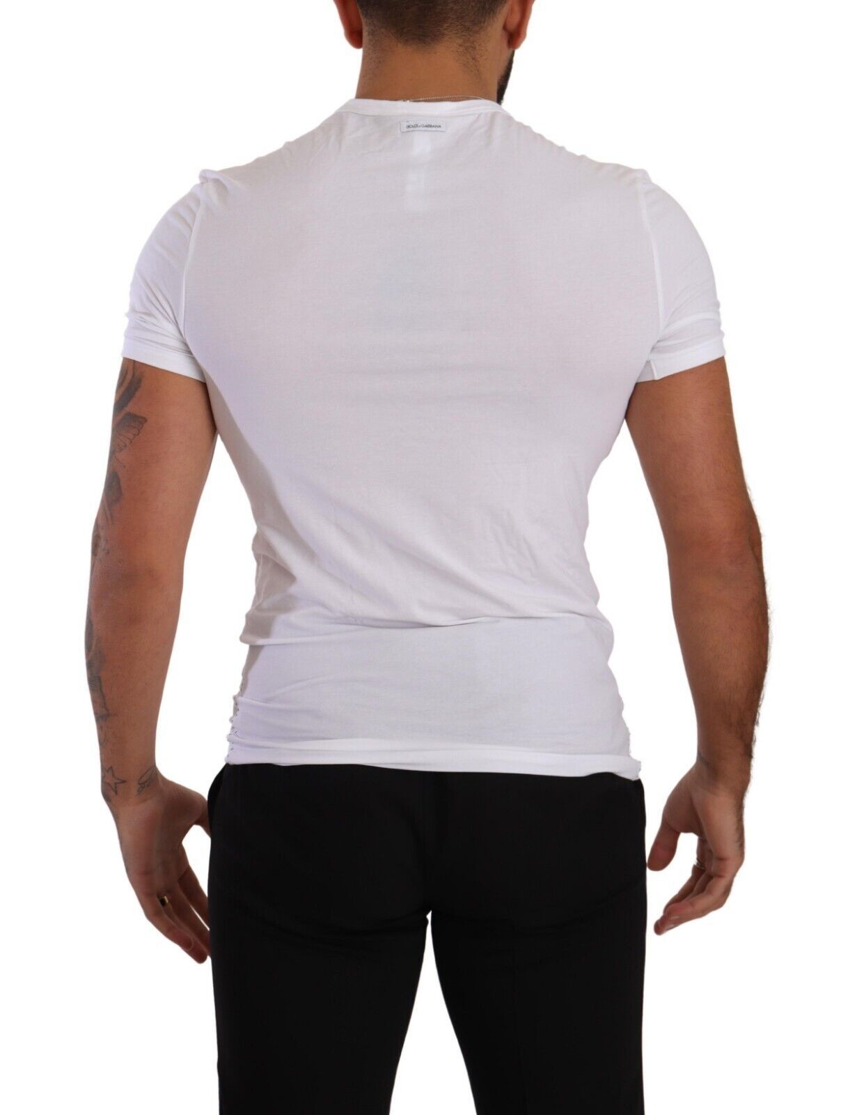 Dolce & Gabbana White Round Neck Cotton Stretch T-shirt Underwear | Regal Royce