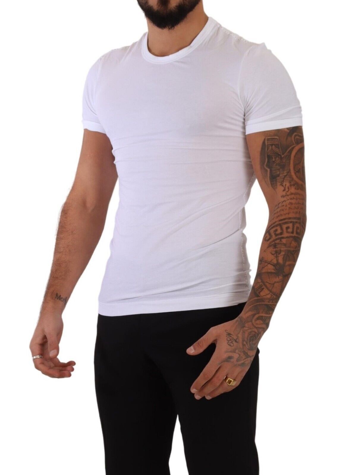 Dolce & Gabbana White Round Neck Cotton Stretch T-shirt Underwear | Regal Royce