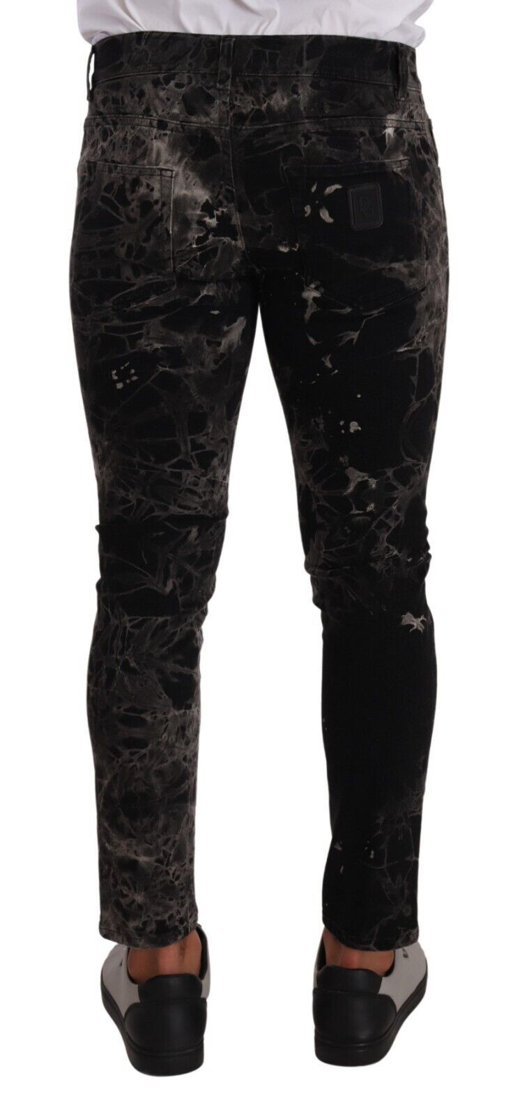 Dolce & Gabbana Black Patterned Skinny Slim Fit Jeans | Regal Royce